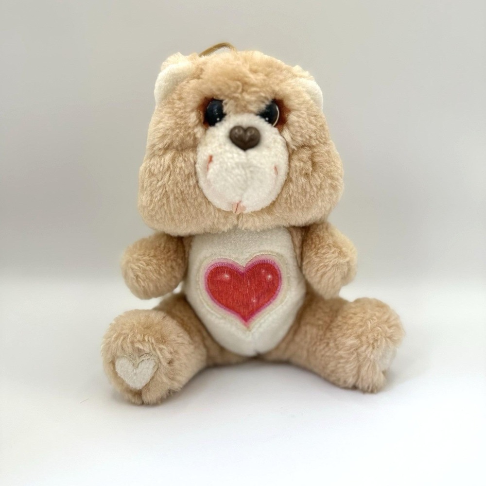 Vintage 1983 Care Bears Tenderheart Bear Plush 8" Brown Red Heart Belly‎ Kenner